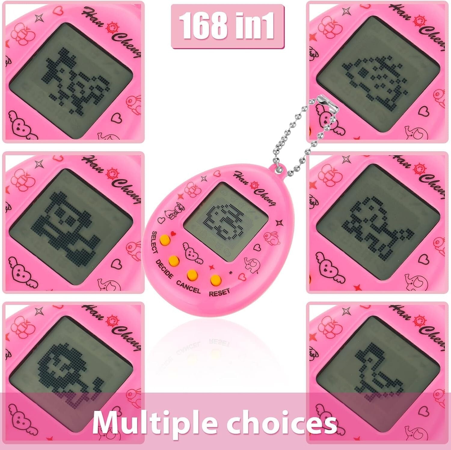 Nostalgic 90s Digital Pet Toy Set - 36 Keychain Games for Kids & Adults