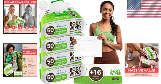 216 XL Travel Body Wipes for Women - Hypoallergenic, Aloe and Vitamin E Infused