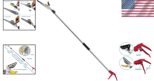 7.6-13 Foot Extendable Tree Pruner & Loppers with Anti-Rust Carbon Steel Blades