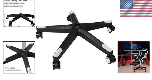 Durable 28-Inch Nylon Replacement Base with Smooth Glide Casters for Chairs