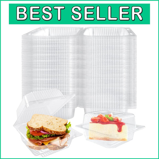 Durable 300 Pcs Hinged Takeout Containers - Lightweight & Secure Food Storage