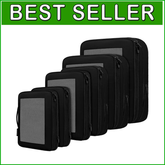 Expandable 6 Set Compression Packing Cubes for Efficient Travel Organization