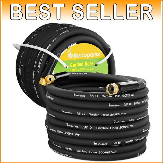 100 ft Heavy Duty Kink-Free Water Hose - Flexible, Lightweight & Leak-Proof