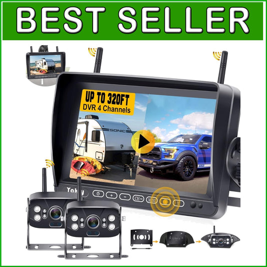 Expand Your Vision: 4-Channel HD 1080P Wireless Backup Camera for RVs and More
