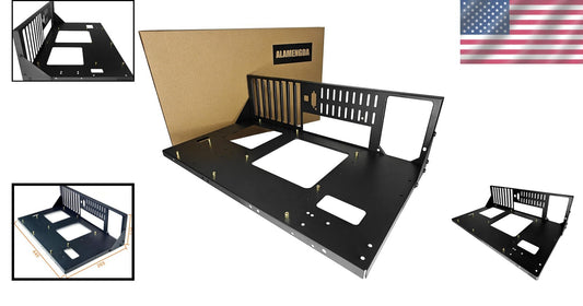 Black Metal Open Chassis PC Case with 7 Expansion Slots and USB Connectivity