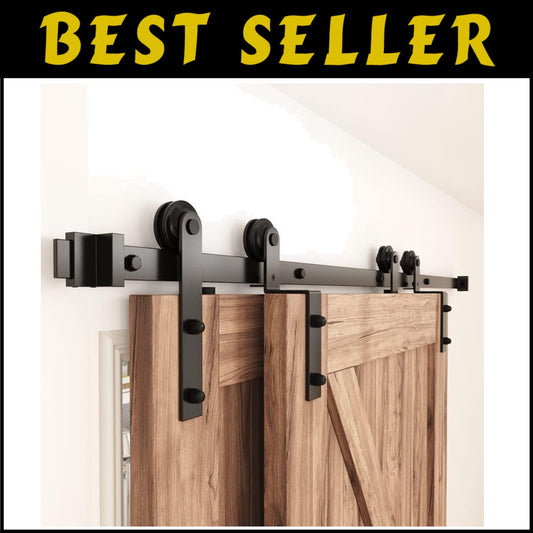 All-in-One 6FT Bypass Barn Door Hardware Kit - Stylish & Functional Solution