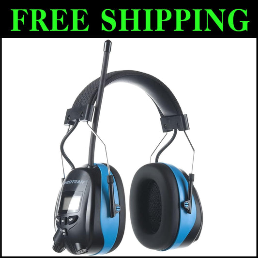 Over-Ear AM/FM Radio Ear Muffs with 25dB Noise Reduction for Comfort and Safety