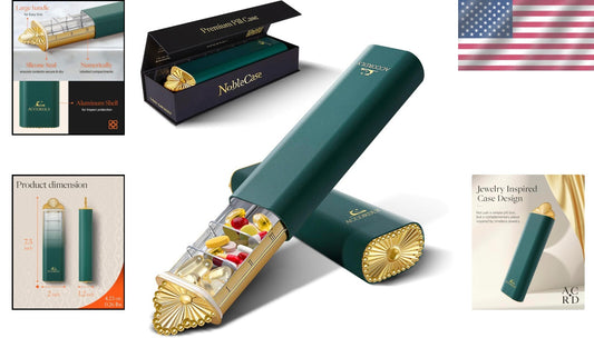 Luxurious Heavy-Duty Pill Organizer - Perfect for Vitamins, Medication & Travel