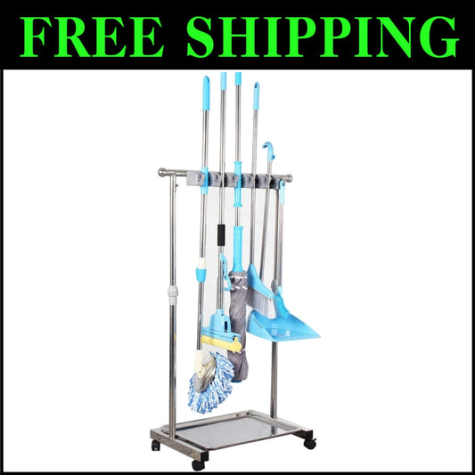 Lightweight Stainless Cleaning Tool Organizer with 5 Slots – Easy Assembly