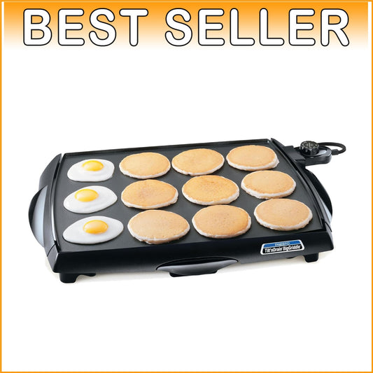 Extra-Large Ceramic Electric Griddle with Drip Tray - Perfect for Family Meals