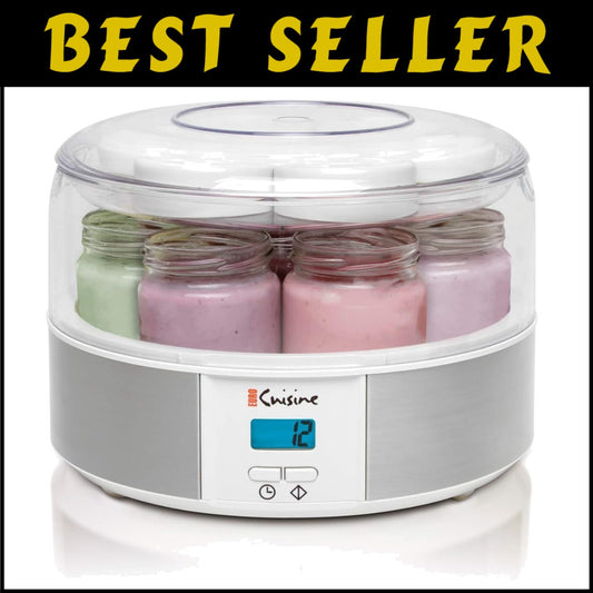 Automatic Digital Yogurt Maker with 7 Glass Jars for Homemade Probiotics