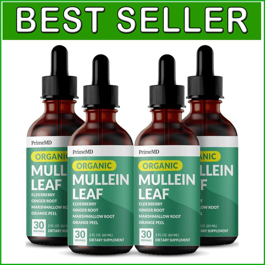 5-in-1 Mullein Drops Tincture for Lung Support - 120 Servings Backed by Nature