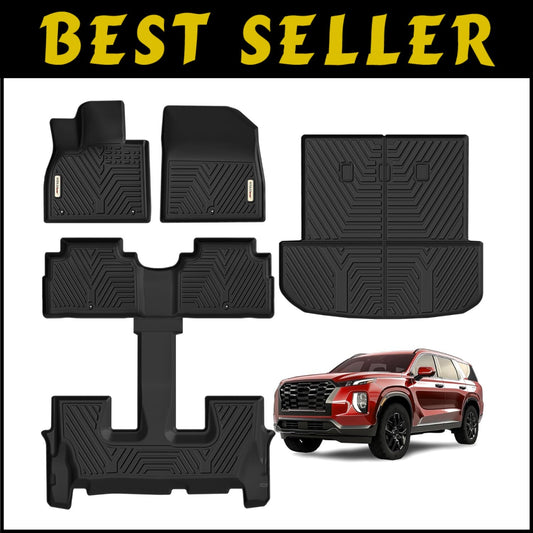 Durable Non-Slip Black Floor Mats for 2020-2025 Hyundai Palisade Bucket Seats