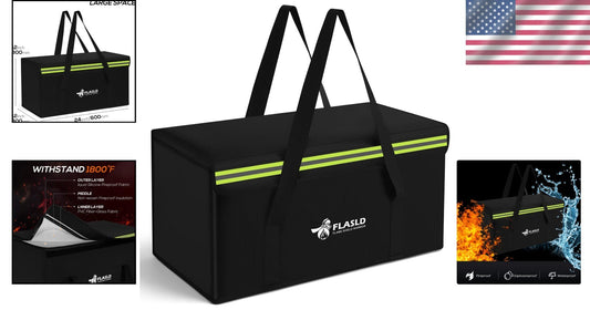 Waterproof Fireproof Document Storage Bag with Adjustable Strap - Large Size