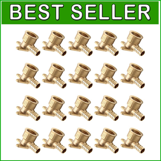 Durable Brass 1/2" PEX to 1/2" NPT Drop-Ear Elbow - 20 Pieces, Lead-Free