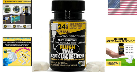 Beneficial Bacteria Septic Tank Treatment Capsules | 2-Year Supply Made in USA