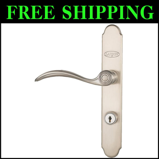 Ergonomic Brushed Nickel Handle Set with QuickFit Lock for Easy Installation