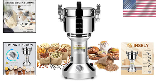 700g High-Speed Stainless Steel Grain Mill Grinder for Fresh Flours & Spices