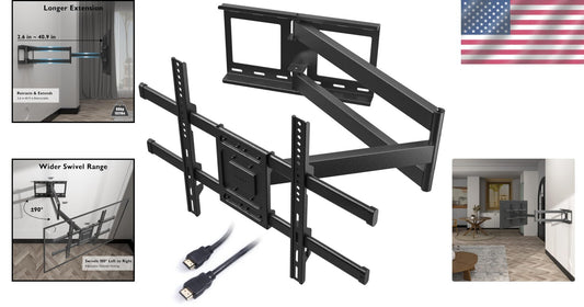 Extra Long Extendable TV Wall Mount for 32-75” TVs - Full Motion Flexibility