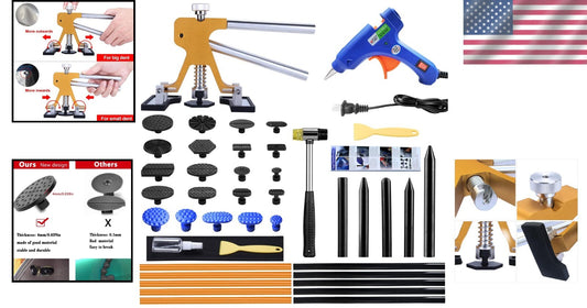 Adjustable Golden Car Dent Puller Kit - Paintless Repair Solution for All Dings