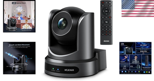 FHD 1080p Remote Controlled PTZ Camera - Perfect for Live Streaming Meetings