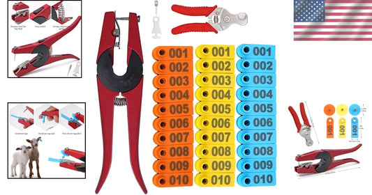 Professional 300PCS Ear Tags Set with Applicator for Cattle & Small Animals