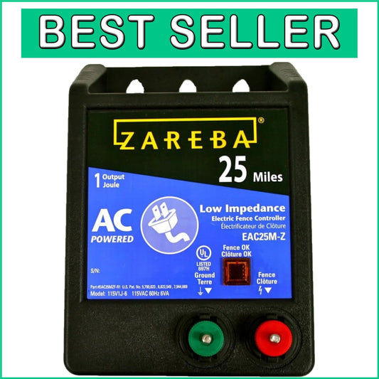 Weather-Resistant Electric Fence Charger - 25 Miles of Protection for Livestock