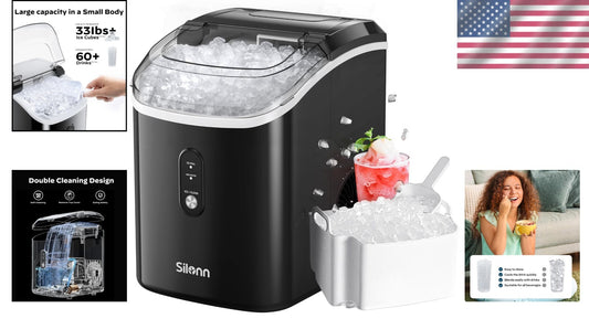 33 lbs Nugget Ice Maker - Fast, Portable Ice Solution with Self-Cleaning Feature