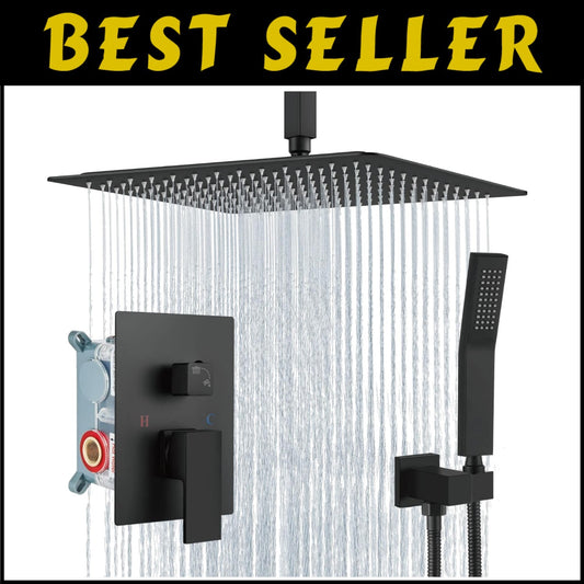 Elegant Matte Black Rain Shower Set with Handheld Spray – Premium High Pressure