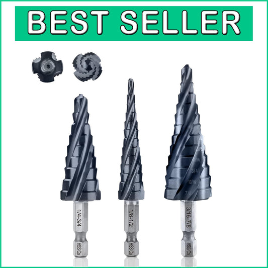 34-Piece Cobalt Step Drill Bit Set with Titanium Coating for Precision Drilling