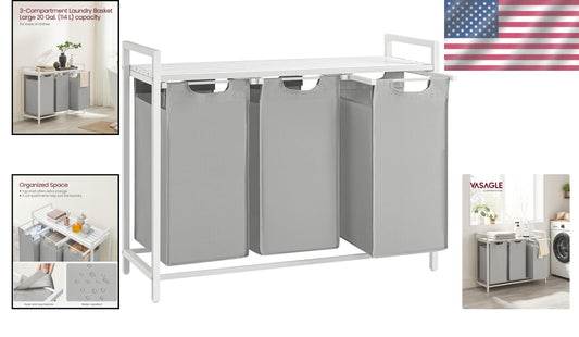 Elegant Versatile Laundry Hamper with Pull-Out Liners - Modern 36.4" Design