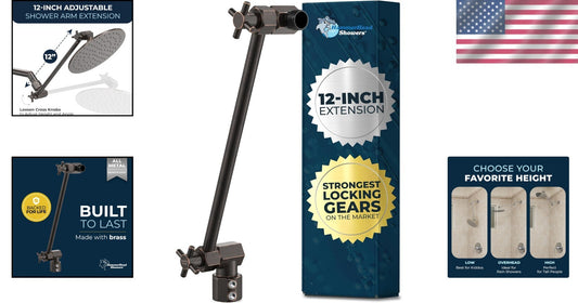 Elevate Your Shower Experience: 12-Inch Solid Brass Extension Arm in Bronze