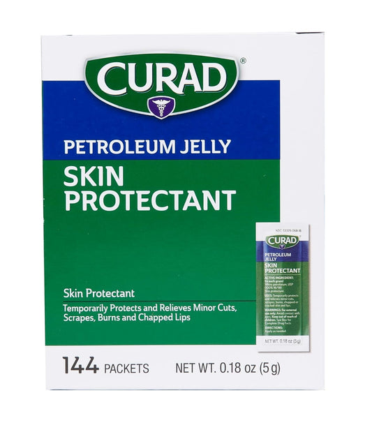 Petroleum Jelly Skin Protectant - 144 Foil Pack, Ideal for Dry and Chapped Skin