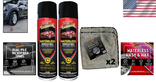 32oz Waterless Car Cleaning Kit with Dual Pile Towels - Scratch-Free Detail