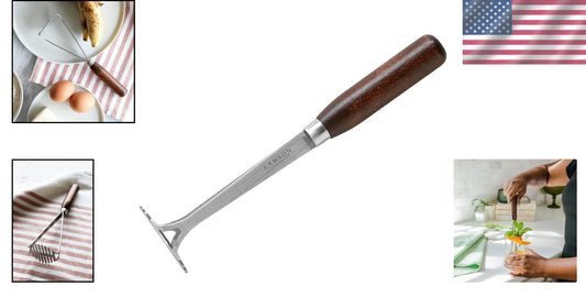 Durable Mini Masher with Riveted Walnut Handle - Nostalgic Cooking Essential