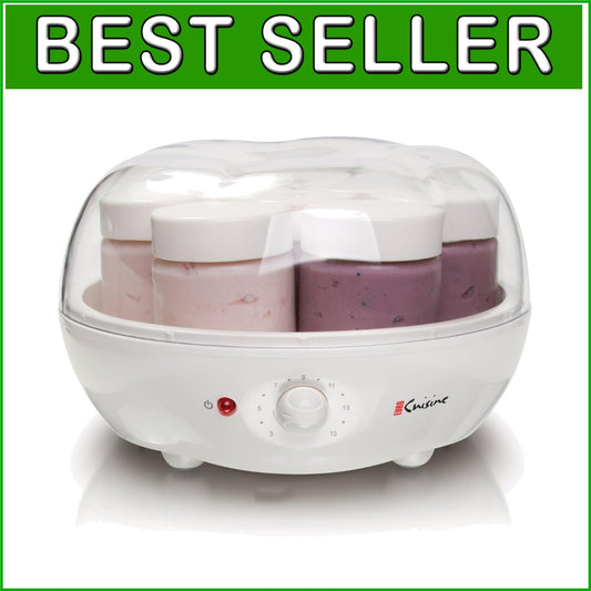 Create Probiotic-Rich Homemade Yogurt: Automatic Maker with Timer & Storage Jars