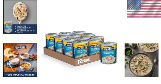 Rich & Hearty Gluten-Free Soup: Creamy Chicken Wild Rice, 12 Cans 18.5 oz