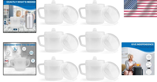 Easy Grip 8oz Adult Sippy Cup - Spill-Resistant, Perfect for Limited Mobility