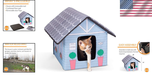 Compact Insulated Cat House for Outdoors - Safe and Comfortable for Felines