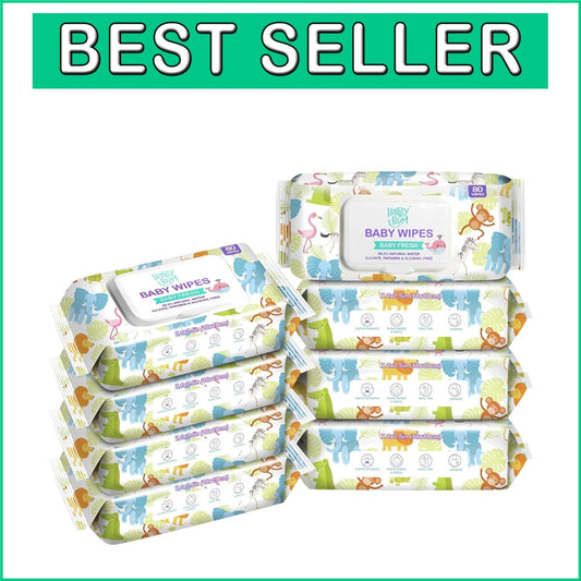 Biodegradable Baby Wipes - 8 Flip-Top Packs, 640 Count, Alcohol & Fragrance Free