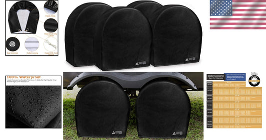 Elasticized Tire Covers for 29.25-31.75 Inch Wheels - Heavy-Duty & Waterproof