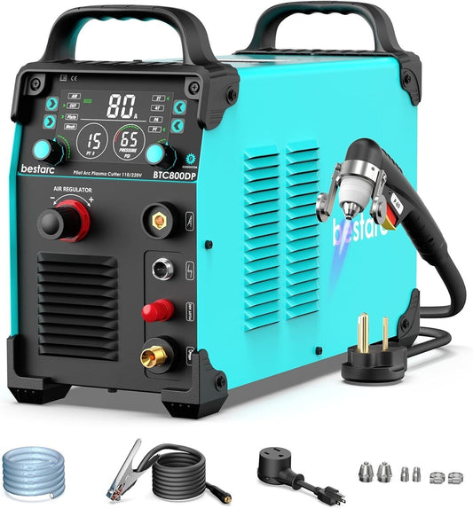 9th Gen 80A Dual Voltage Plasma Cutter with Digital Display & Air Sensor Tech