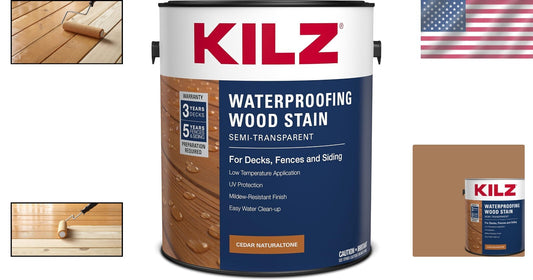 Acrylic-Based Cedar Semi-Transparent Wood Stain - 1 Gallon, 500 Sq. Ft. Coverage