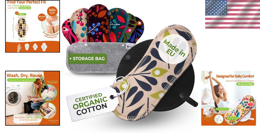 Eco-Friendly Organic Cotton Panty Liners for Women - 7-Pack Reusable Comfort