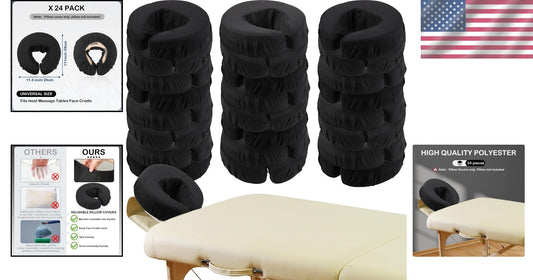 Eco-Friendly 24 Pcs Face Cradle Covers - Lightweight Microfiber for Therapists