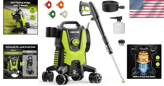 Versatile Electric Pressure Washer 3500 PSI with Stainless Steel Lance & Wheels