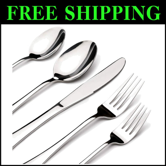 Modern 40-Piece Silverware Set for 8 - Perfect Gift for Weddings & Housewarmings
