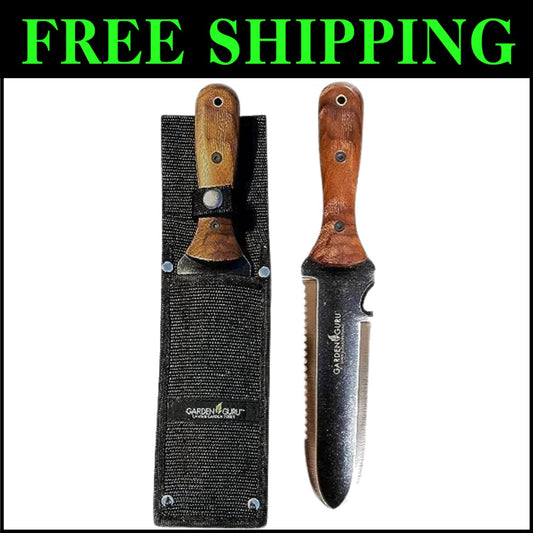 Durable Stainless Steel Hori Hori Knife with Depth Markings for Perfect Planting