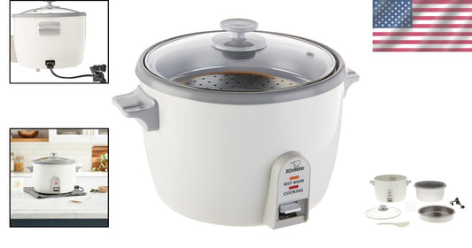 Effortless 10-Cup Rice Cooker with Stainless Steel Lid and One-Switch Control