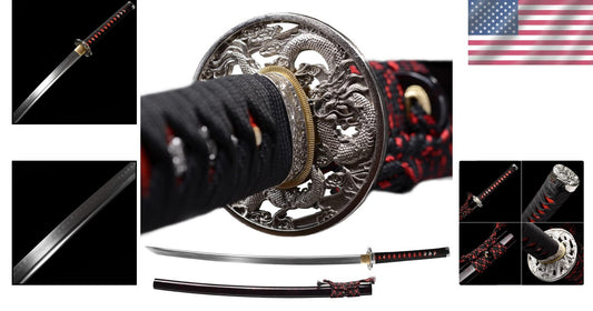 Elegant 28" Japanese Katana – Full Tang and Clay Tempered Damascus Steel Blade